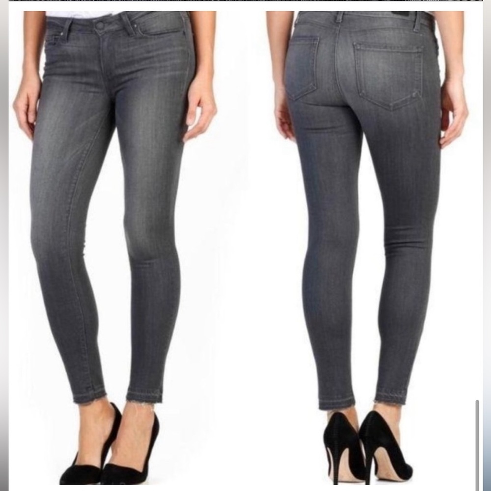 Paige Verdugo Ankle Skinny Denim, Gray Raw hem, size 26